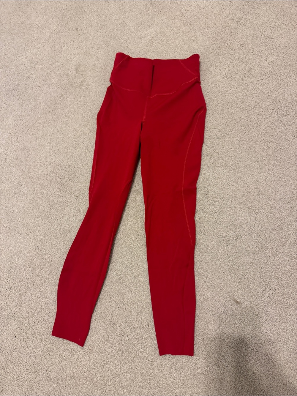 Lululemon High-Waist Red Fast and Free Leggings
